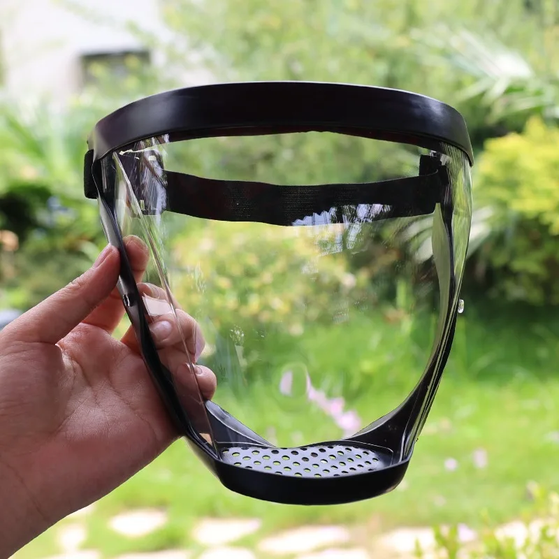 Maschera di protezione trasparente a pieno facciale con fibbia regolabile Visiera facciale riutilizzabile e resistente al calore per la sicurezza nell'allenamento - immagine 2