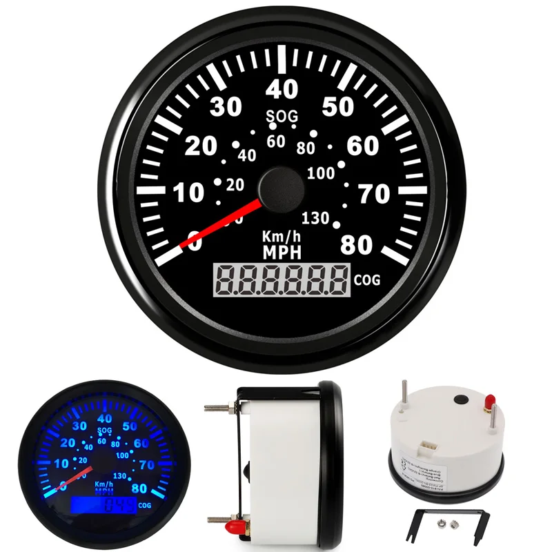 1pc 080mph 80miles Per Hour Gps Speedometers 0130km/h 85mm Waterproof