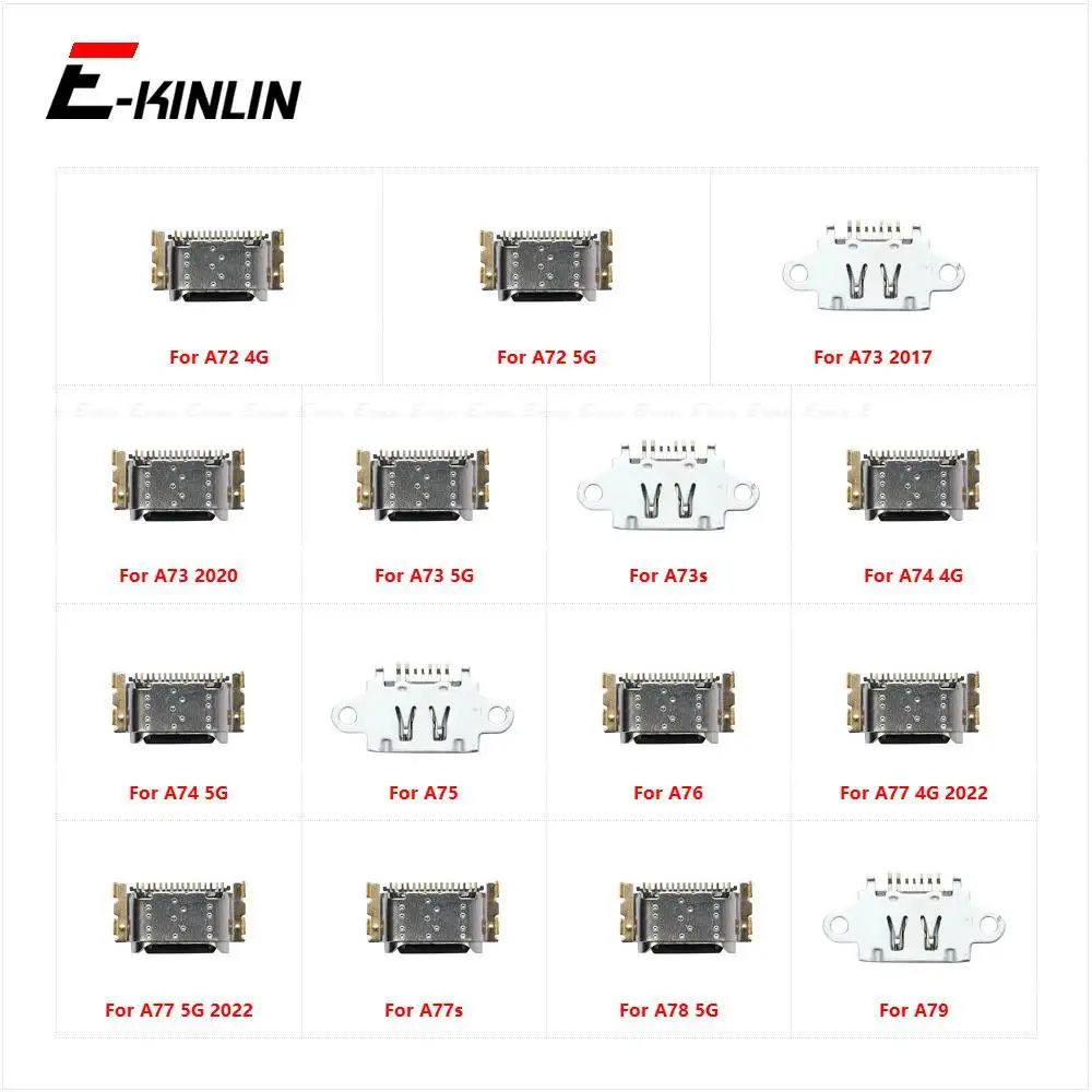 

Micro USB Jack Connector Socket Type-C Charging Port Charger Plug Dock For OPPO A72 A73 A73s A74 A75 A76 A77 A77s A78 A79 4G 5G