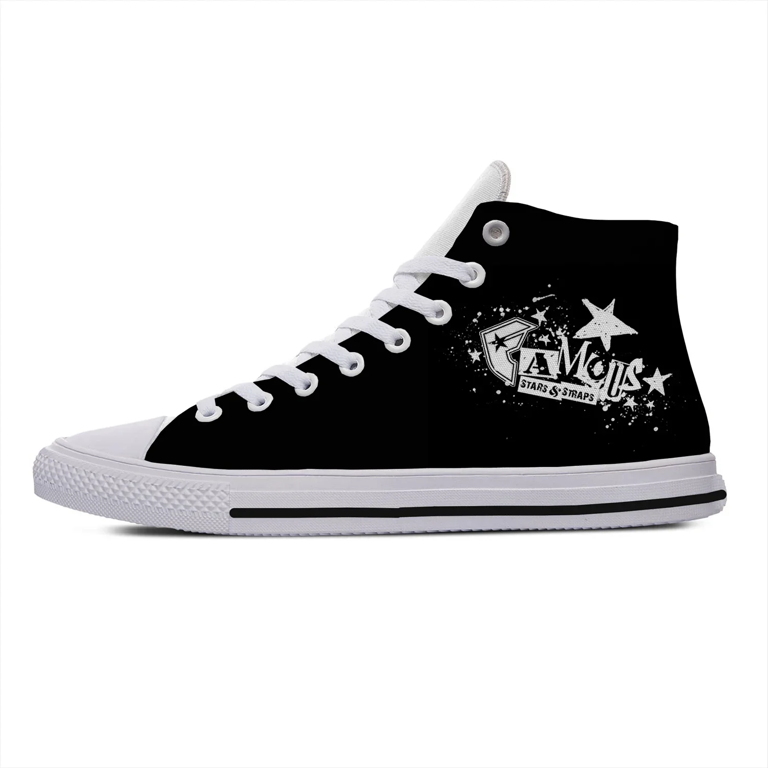 Hot Cool Famous Stars and Straps Skull Harajuku High Top Canvas Shoes Men Women Casual Breathable Sneakers Classic Board Shoes