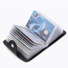PU Function 24 Bits Credit Card Holder Solid Color Card Case Business ID Card Organizer Portable Men Women Wallets Cardholder