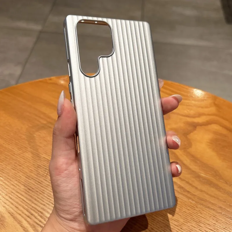 Fashion Plating 3D Stripe Armor Phone Cover with Corrugated Luggage Pattern