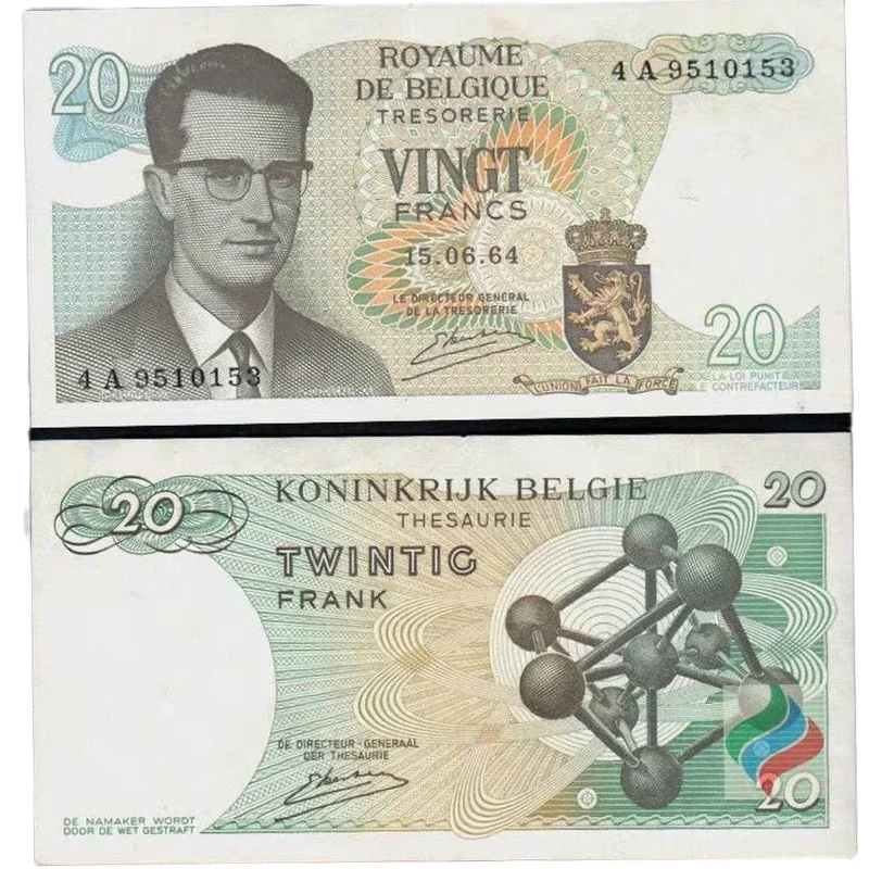 

1964 Бельгия, оригинальные купюры, счет в размере 20 ФРС