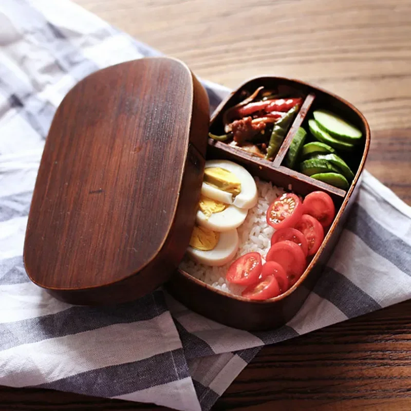 Japanese-Style Wooden Bento Box Single Layer Ash Bento Sushi Lunch Box Large Capacity Tableware for Picnics And Office Meals - 2