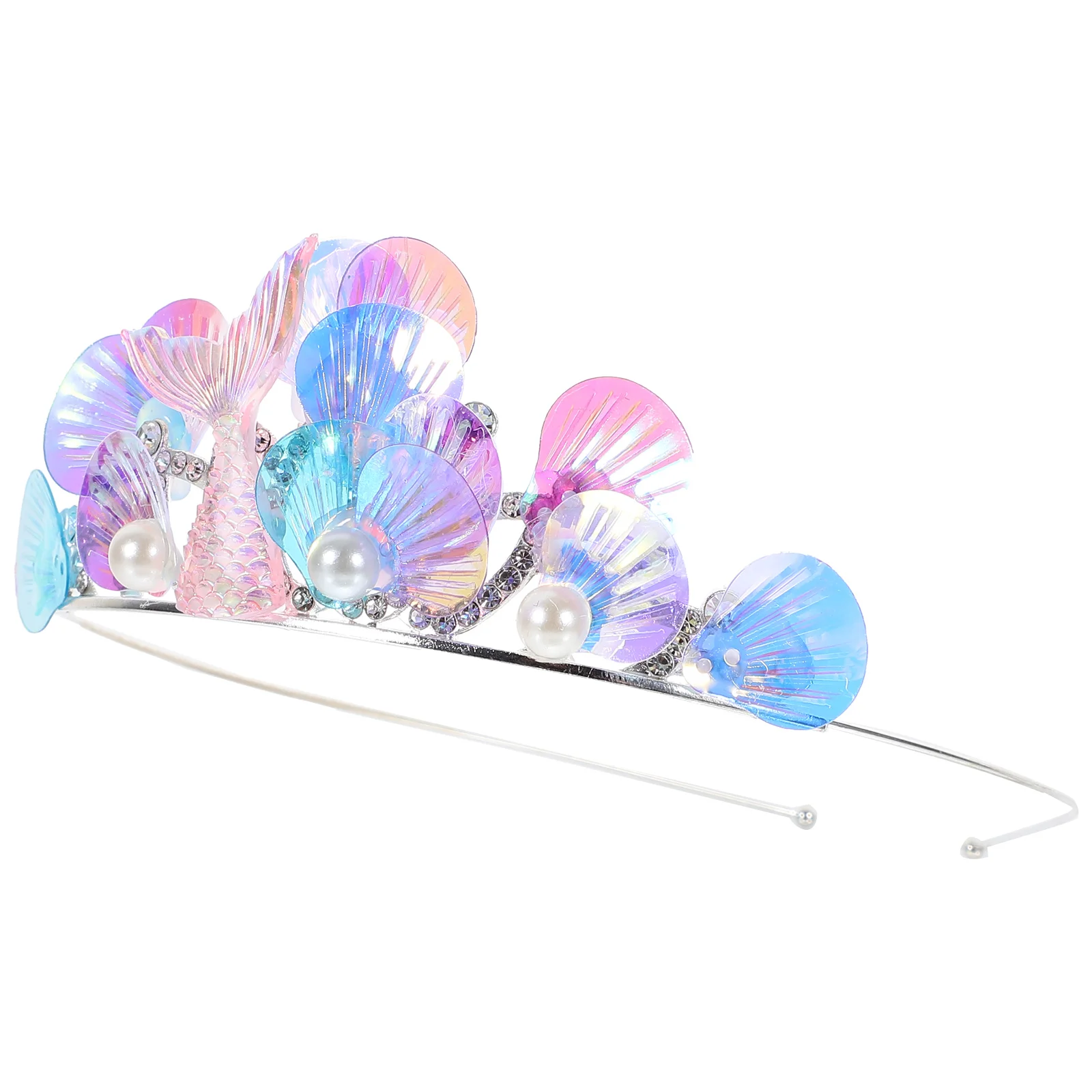 

Girl Tiara Lovely Headband Mermaid Rhinestone Tiara Cosplay Headband Accessory