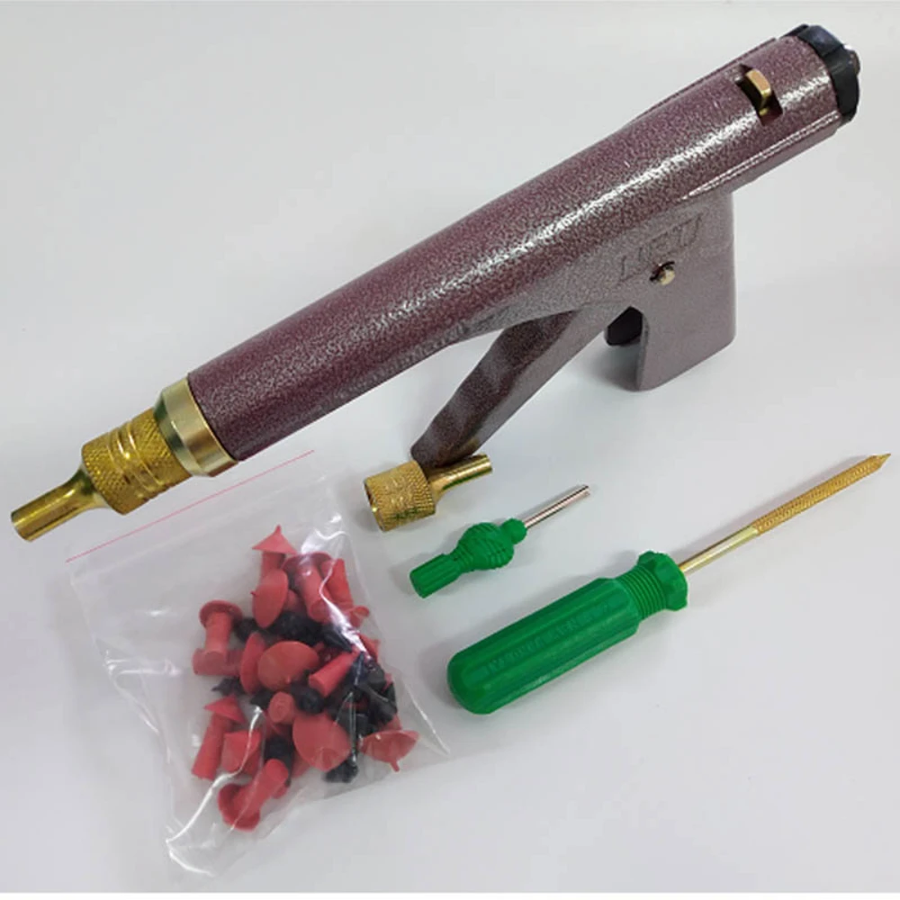 Hot Sale Motorcycle Fast Tire Repair Tools Kit Bike Tire Repair Puncture Plug Motorcycle Wheel Vacuum Gun Kit with Mushroom Nail