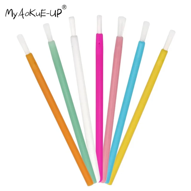 50 pcs Disposable nylon Lip Brush Lipstick Lip Glossy Wands Clean Applicator lip Eyeshadow Gloss Brushes Cosmetic Makeup Tools