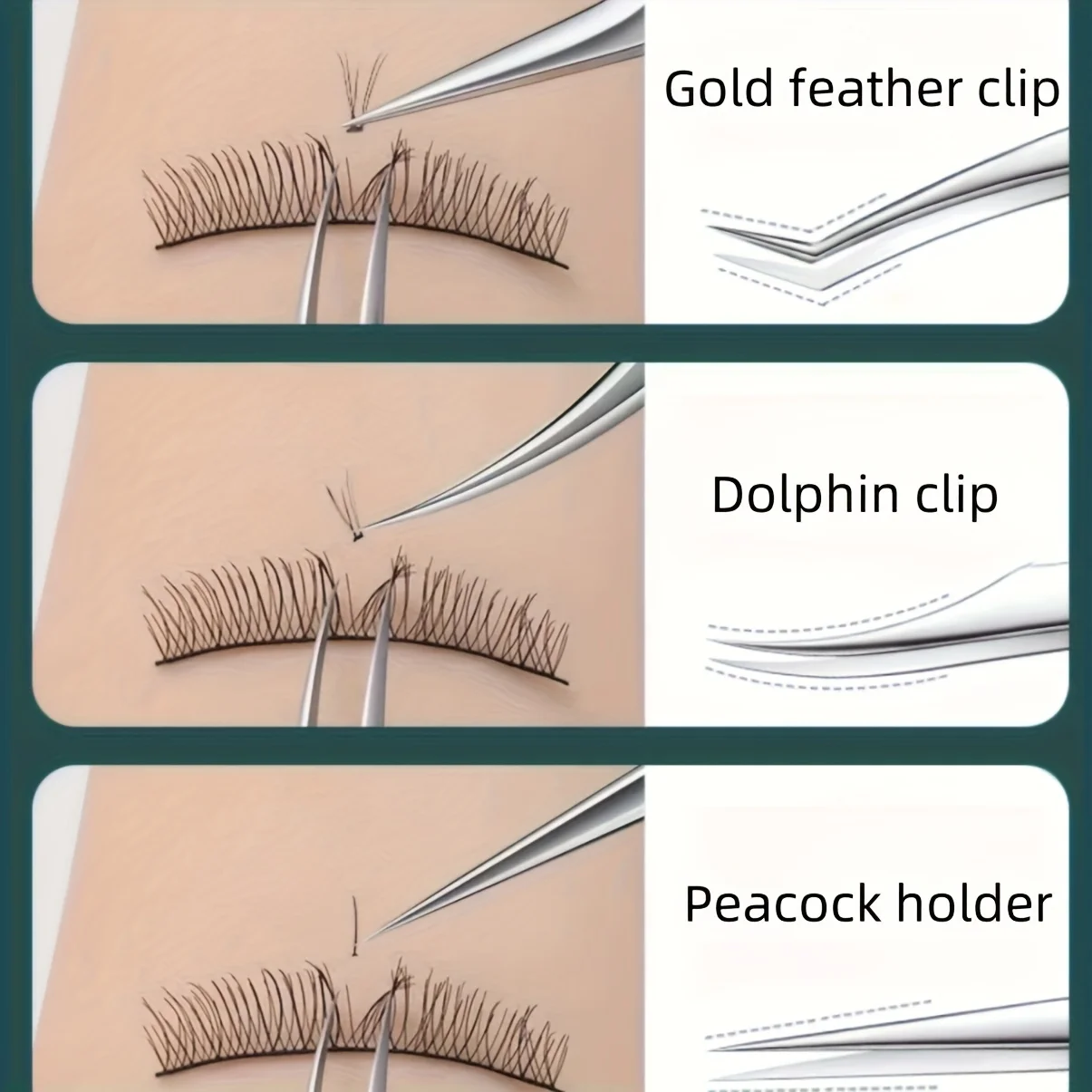 스테인리스 스틸 고정밀 속눈썹 이식 핀셋 골든 페더스 전문 메이크업 도구 합성모 선물용