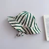 New Boy Children Striped Lacing Fisherman's Cap Girl Baby Solid Casual Sunscreen Hat Infant Cotton Caps Kid Windproof Basin Hats 6