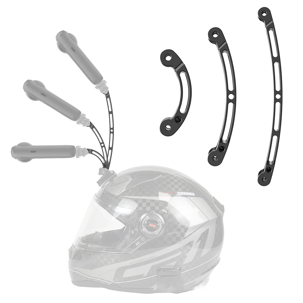 Aluminum Alloy 3 Way Curved Extension Arm Mount Helmet Pole Selfie Stick for He