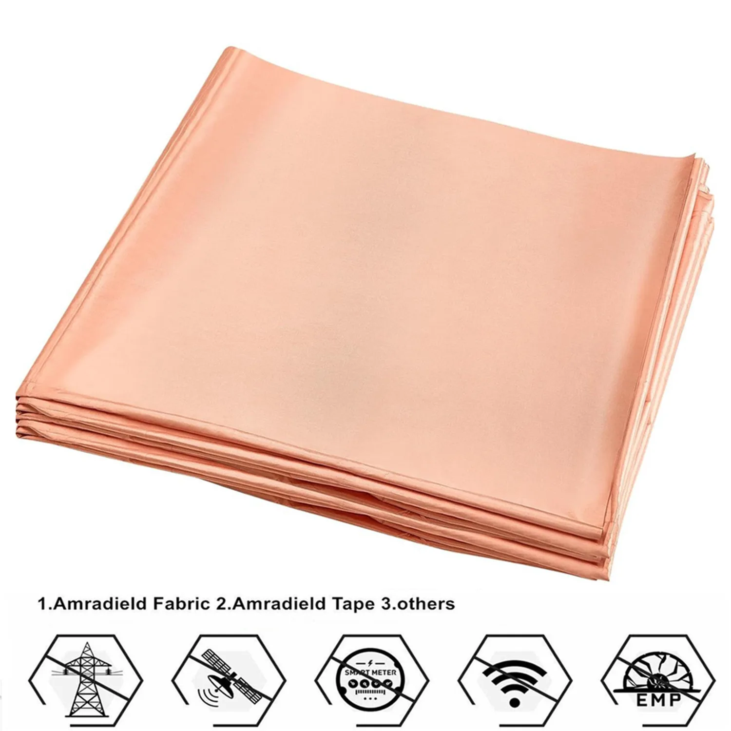 Golden Faraday Fabric EMF Protection Cloth for Signal Blocking and Anti-Radiation