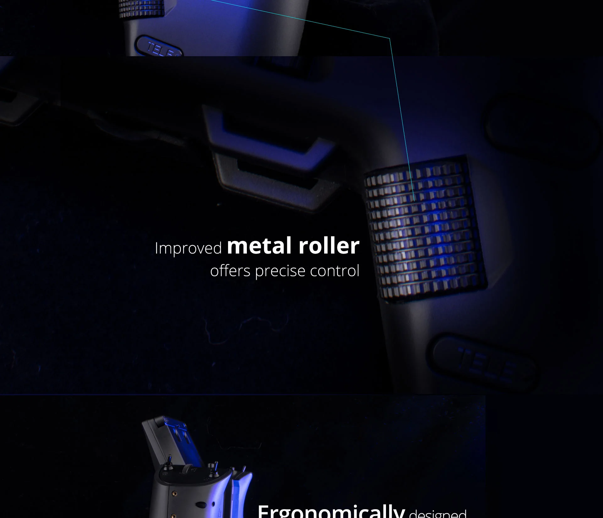 New RadioMaster ZORRO High-Frequency Hall Handle Radio Control Multi-protocol JP4in1 CC2500 ELRS Starter Set 21 Improved metal roller offers precise control 3 Froonmicallv docione