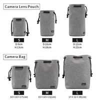 BOONA Camera Bag Backpack Lens Bag Drawstring Pouch Fleece Waterproof Camera bag Protect for DSLR Nikon Canon Sony Pentax 6