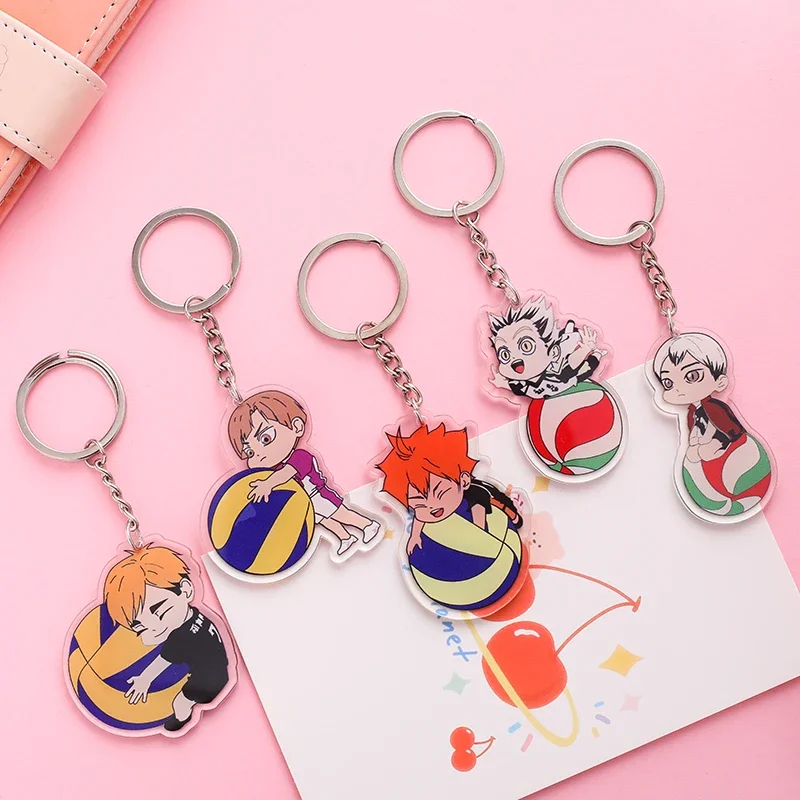 Cartoon Volleyball Boy Key Chain Ring Anime Haikyuu!! Keyring Cute Keychain Sleutelhanger Keychain Accessories Pendant Gift