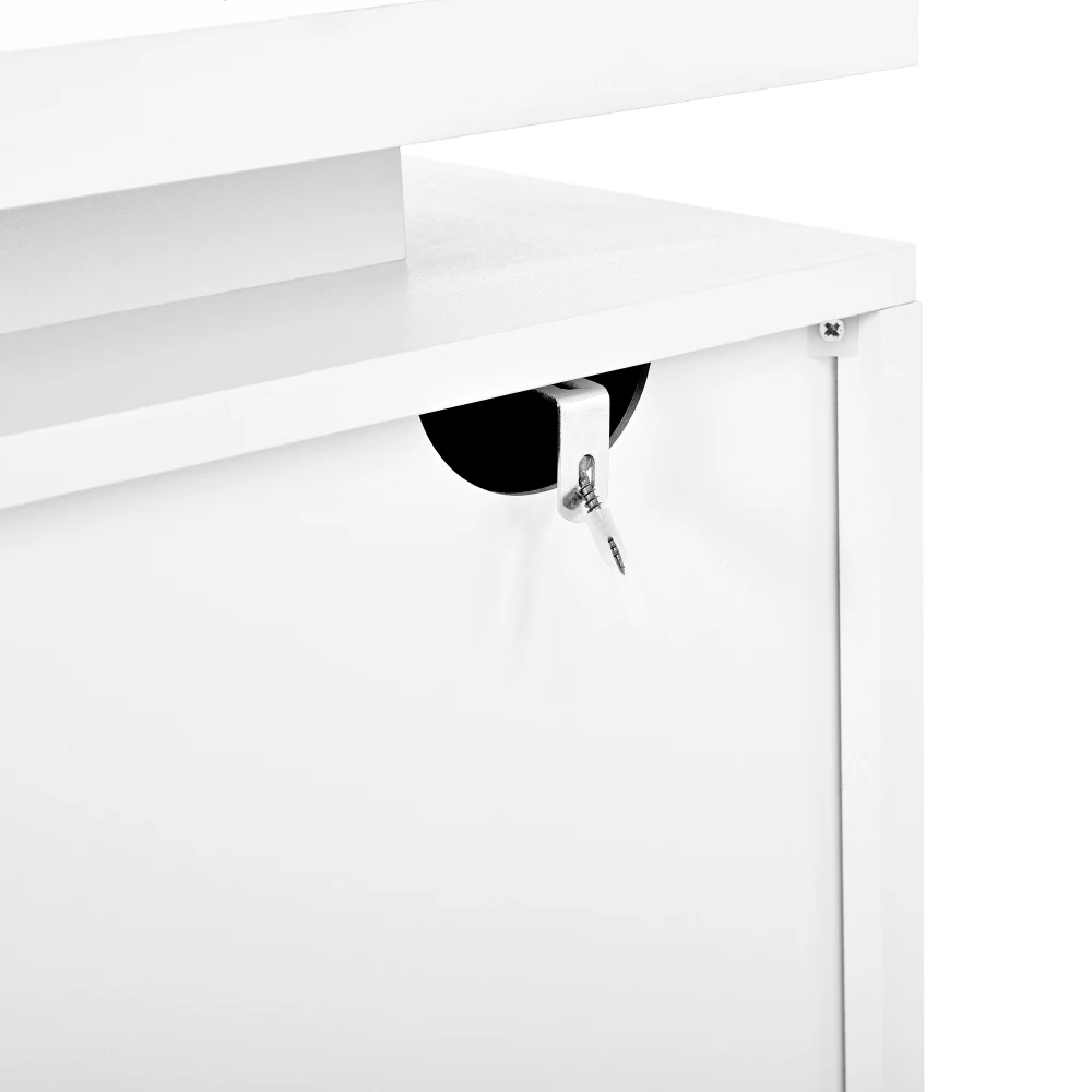 140 x 40 x 80 cm großes Sideboard mit LED-Beleuchtung, Kommode mit 1 Schublade und 4 Türen, Schrank für Wohnzimmer, Flur oder Küche – Detail 30