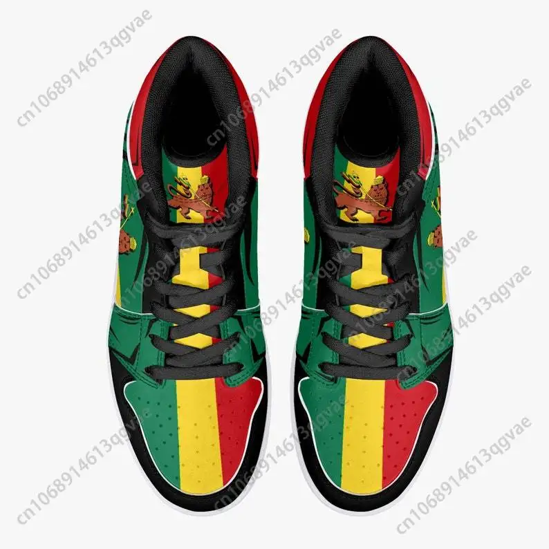 Rastafari Lion of Judah Premium High Tops Basketball Sneakers Print Design Woman Man Holiday Party Matching Custom Dropshipping 4