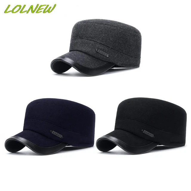 Casquette militaire pour homme avec cache-oreilles, casquette de