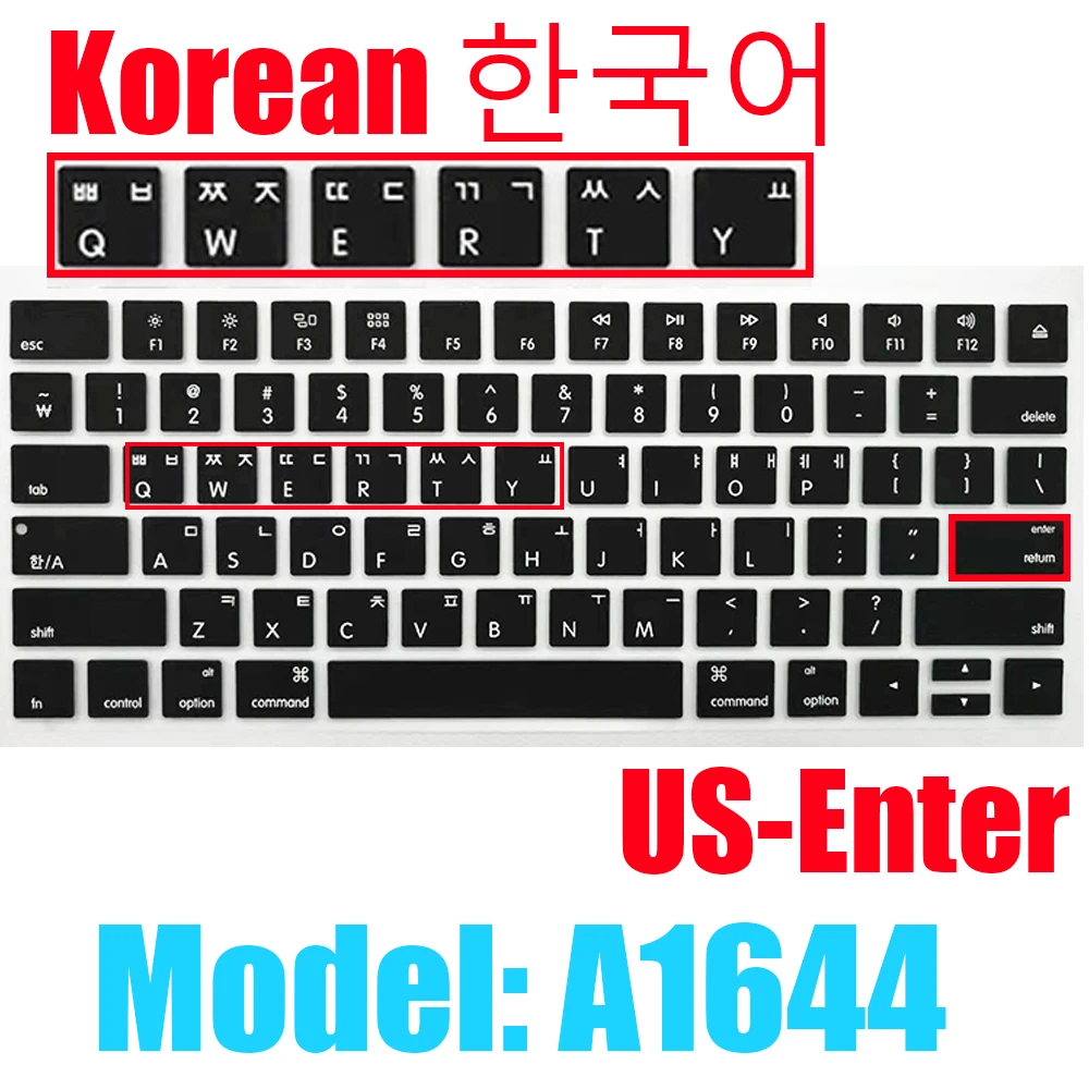 Korean Silicone Keyboard Cover Skin for MacBook & iMac Magic Keyboard