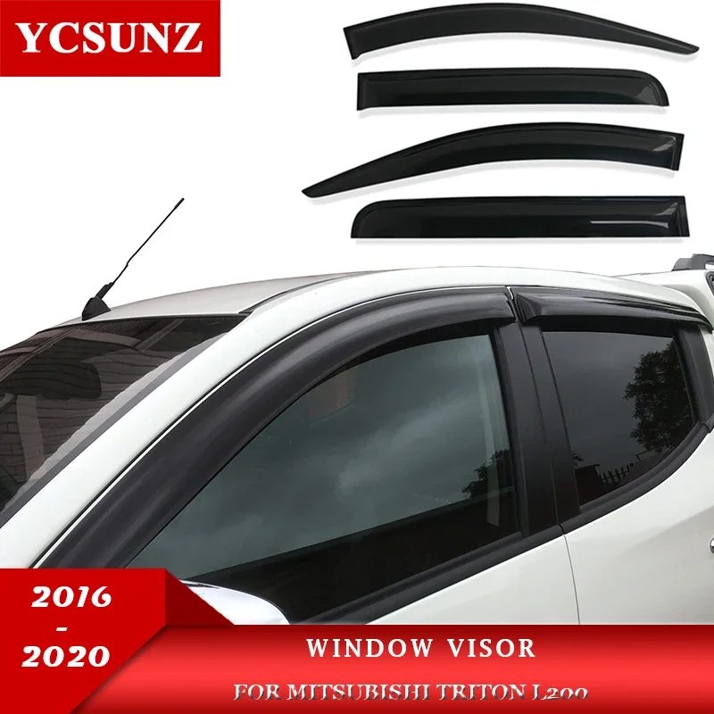 Window Visor For Mitsubishi Triton L200 Rain Shield Wind Deflectors Double cabin Accessories