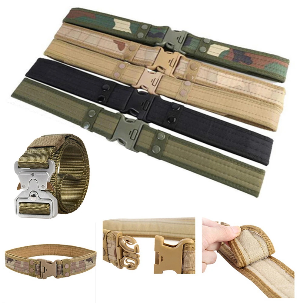 Army Style Combat Belts Quick Release Tactical Belt Fashion Men Military Canvas Waistband Outdoor Hunting Hiking Tools