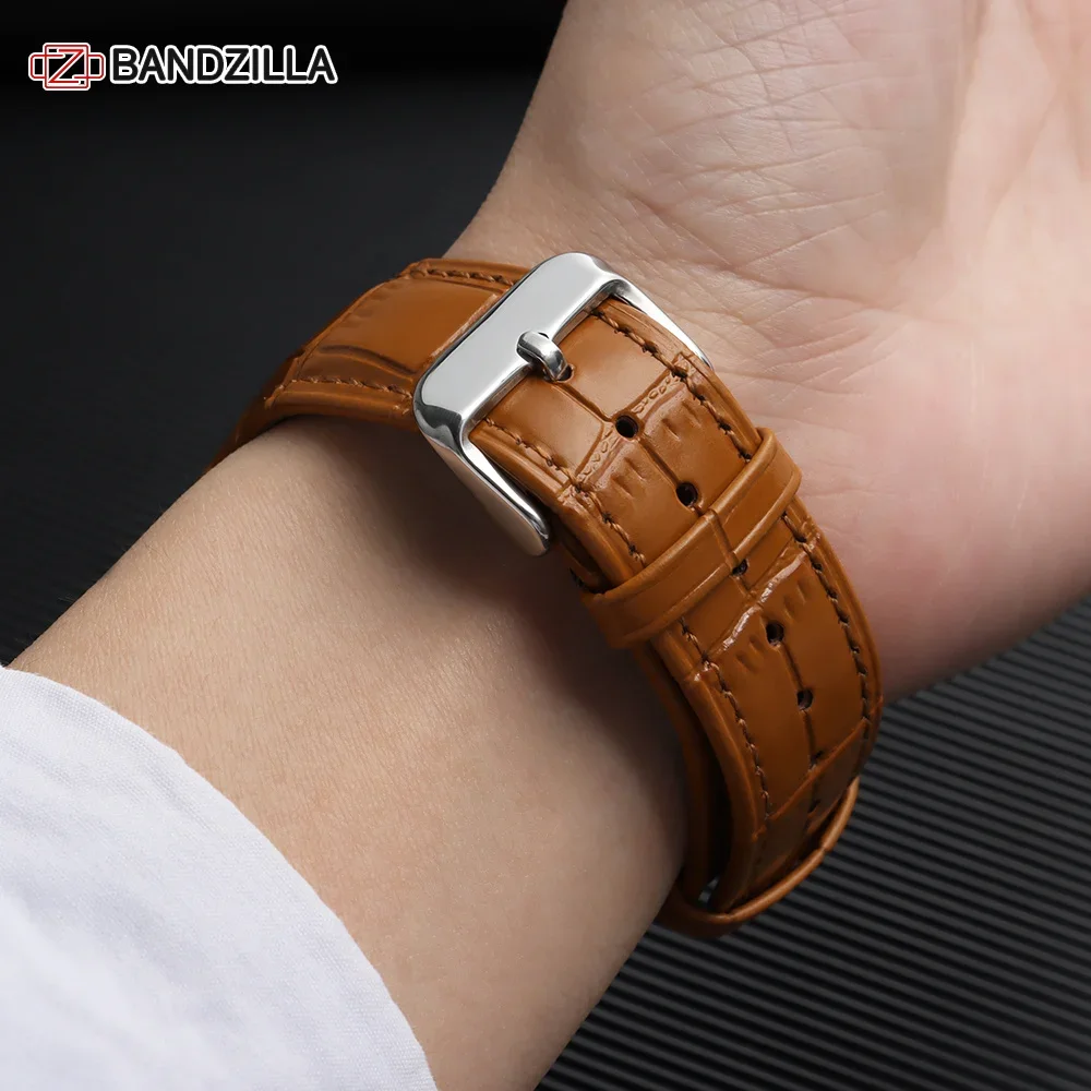 Premium Universal Leather Watch Strap - Soft, Adjustable Pin Buckle Wristband