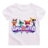 SuperKitties Summer 100% Cotton T-shirt Boy Cartoon Pride Tshirt Short Tops Y2k One Piece Print Anime Tees Kids Clothes Girls 2