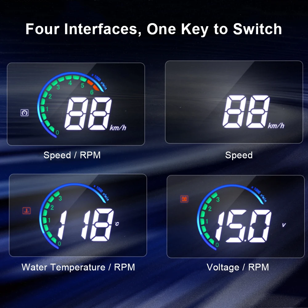 hud  ÷ H6 Hud Obd2  ÷ ڵ ӵ RPM   , ڵ ׼,  ׸ Ʈ ڵ  ׼ ڵǰ űѰ