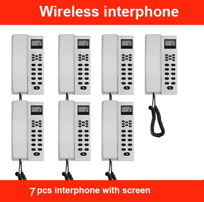 

433Mhz Wireless Intercom System Secure Walkie Talkie Handset w/t Screen Extendable 7-way for Warehouse Office Intercom Telephone