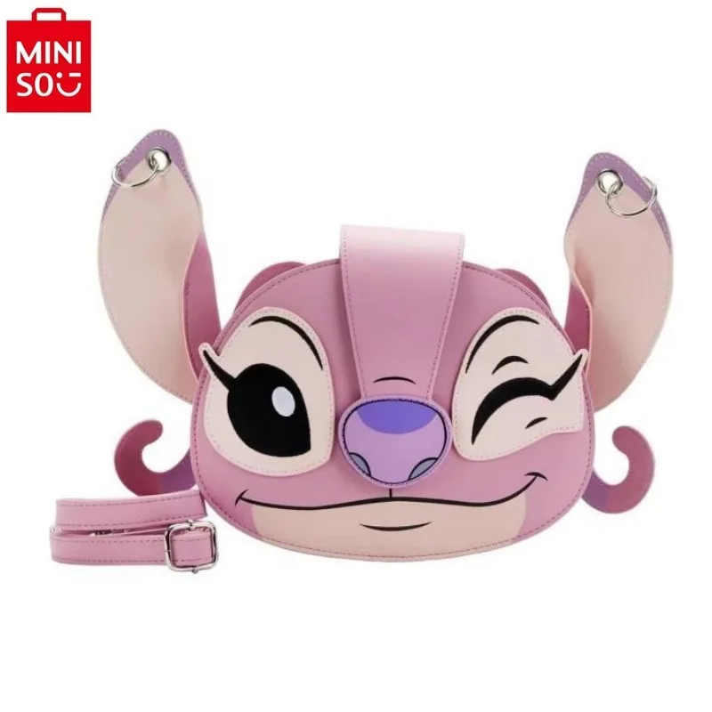 MINISO Disney Luxury Brand Winnie Bear Stitch Waterproof and Durable High Quality Backpack Women's Portable Storage Bag