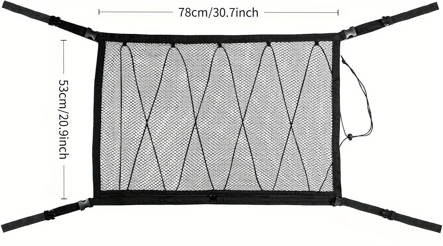 New-Car Ceiling Storage Net Pocket Roof Interior Cargo Net Bag Car Trunk Storage Pouch Sundries Storage Organizer Black