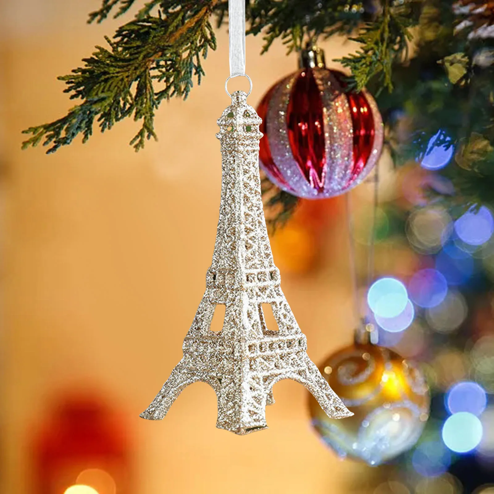 Eiffel Tower Christmas Tree Decoration Gold