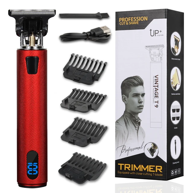 2022 USB Electric Hair Clippers Rechargeable Shaver Beard Trimmer Professional Men Hair Cutting Machine Beard Barber Hair Cut t9 redLCD