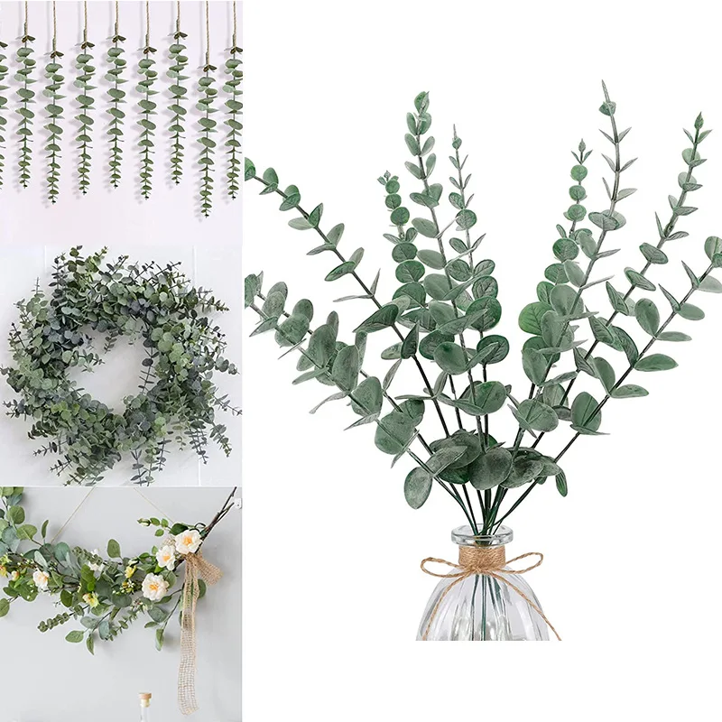 

10pcs Artificial eucalyptus leaf single eucalyptus leaf ins decoration home decoration wedding38cm flower arrangement greenplant