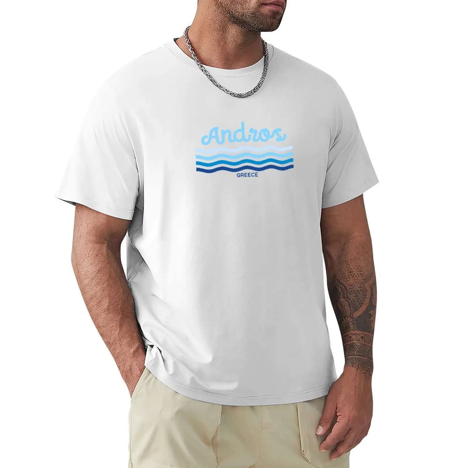 Andros - Greek Islands series. T-Shirt sports fans summer clothes customs design your own T-shirt men