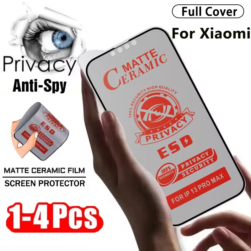 Matte Ceramic Privacy Screen Protector - Anti-Spy Film, 1-4 Pack