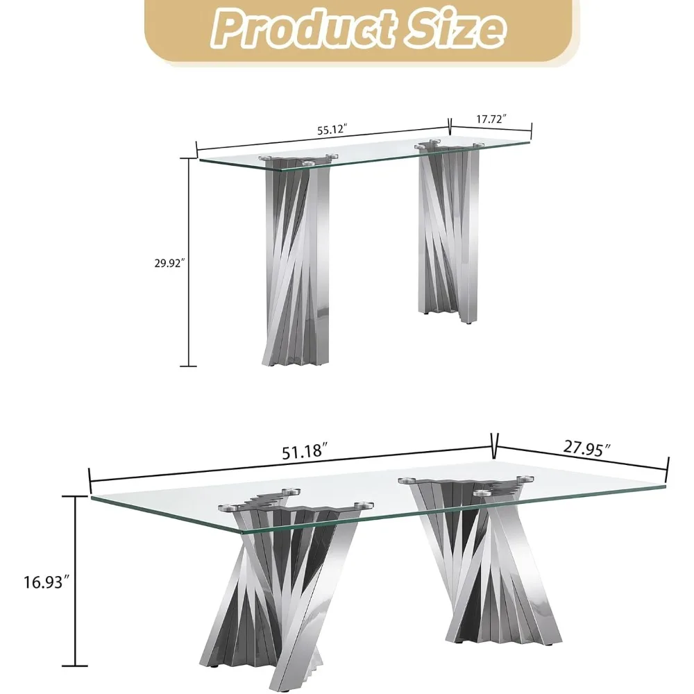 Modern Glass Table Set 3