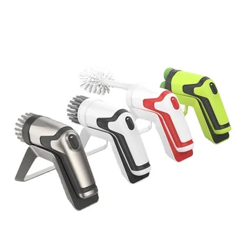 Multi-functional Power Kitchen Clean Brush with 4 Replaceable Brush Heads electric spin scrubber cordless tableware cleanner 1