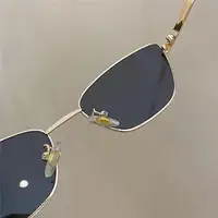 Lunettes de soleil tendance œil de chat pour femmes, marque de luxe, lunettes de soleil de créateur, petite monture en métal, verres colorés, lunettes de soleil pour femmes 3