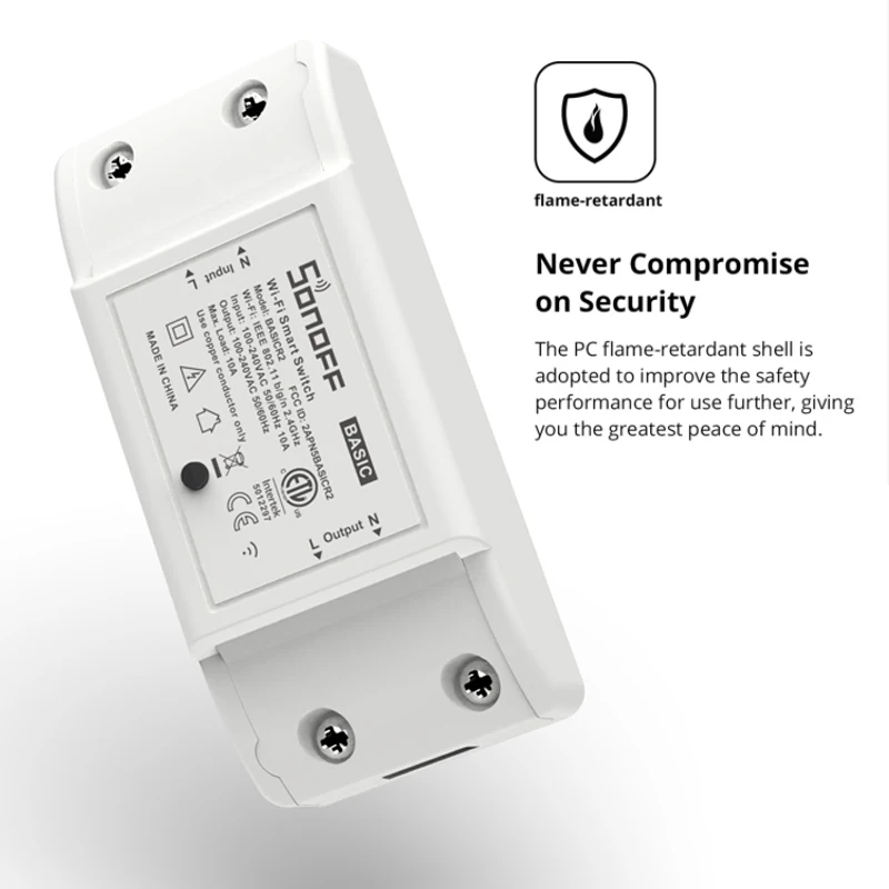 Sonoff Basic R2 스마트 홈 Wifi 무선 스위치 Wifi 차단기 모듈 작동 Amozon Alexa 및 Google 홈 Ewelink Itead Sonoff