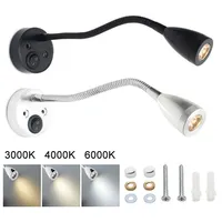 Gooseneck RV Reading Light 12V 3W Bedside wall lamp with switch, Designed for Reading, Boat, Yacht, and Caravan, Motorhome 1