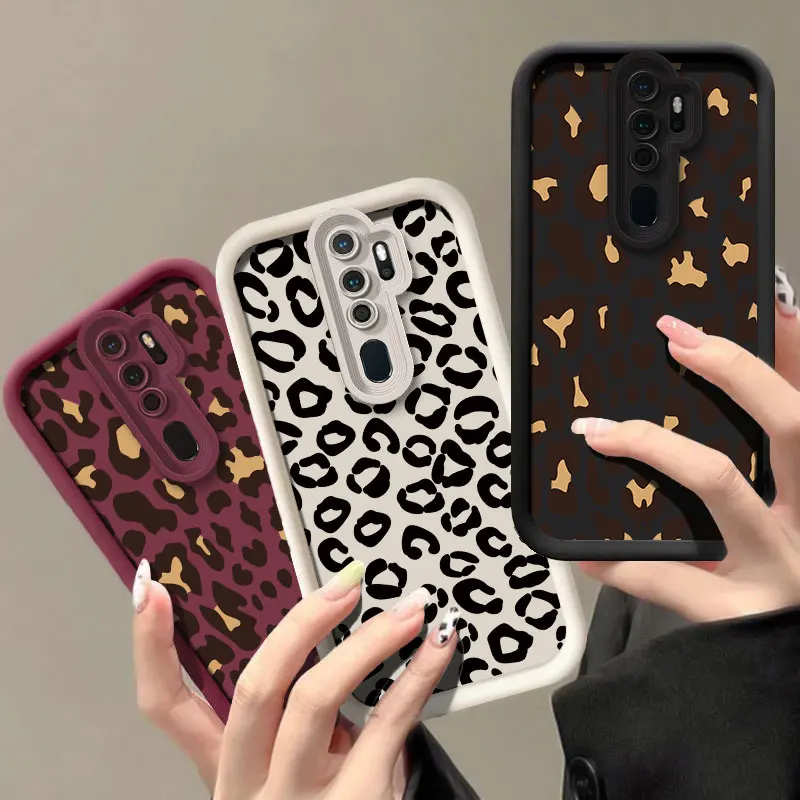 Leopard Print Shockproof Silicone Phone Case with Camera Lens Protection