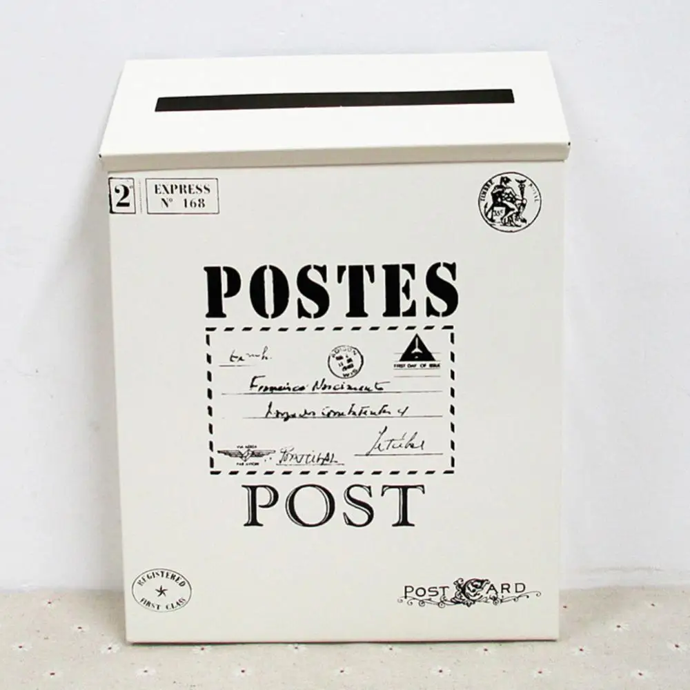 Wall Mounted Mailbox Retro Metal Bucket Newspaper Letter Box Post Garden Decor
