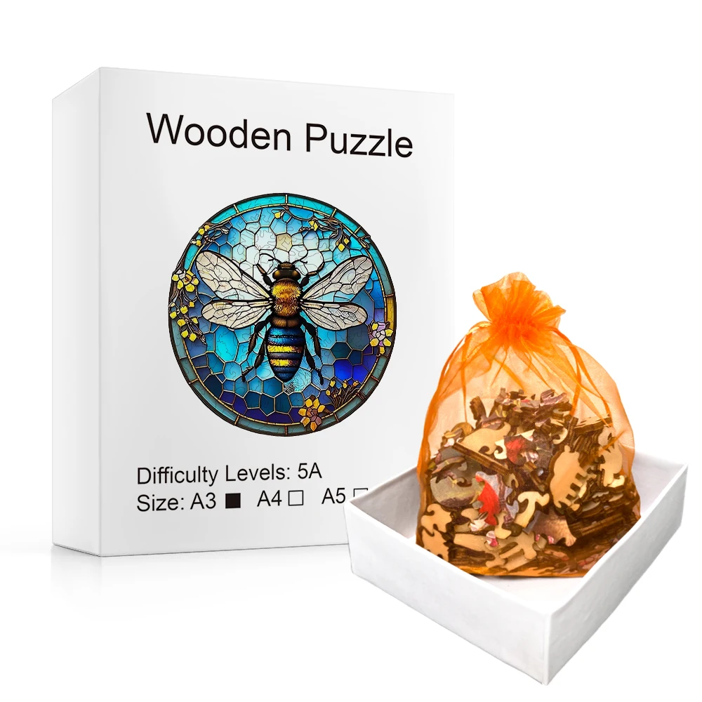 special shaped puzzle bee wooden jigsaw puzzle educational creative beautification gift perfect gift decorative style Special-shaped Puzzle, Bee Wooden Jigsaw Puzzle, Educational Creative Beautification Gift, Perfect Gift, Decorative Style