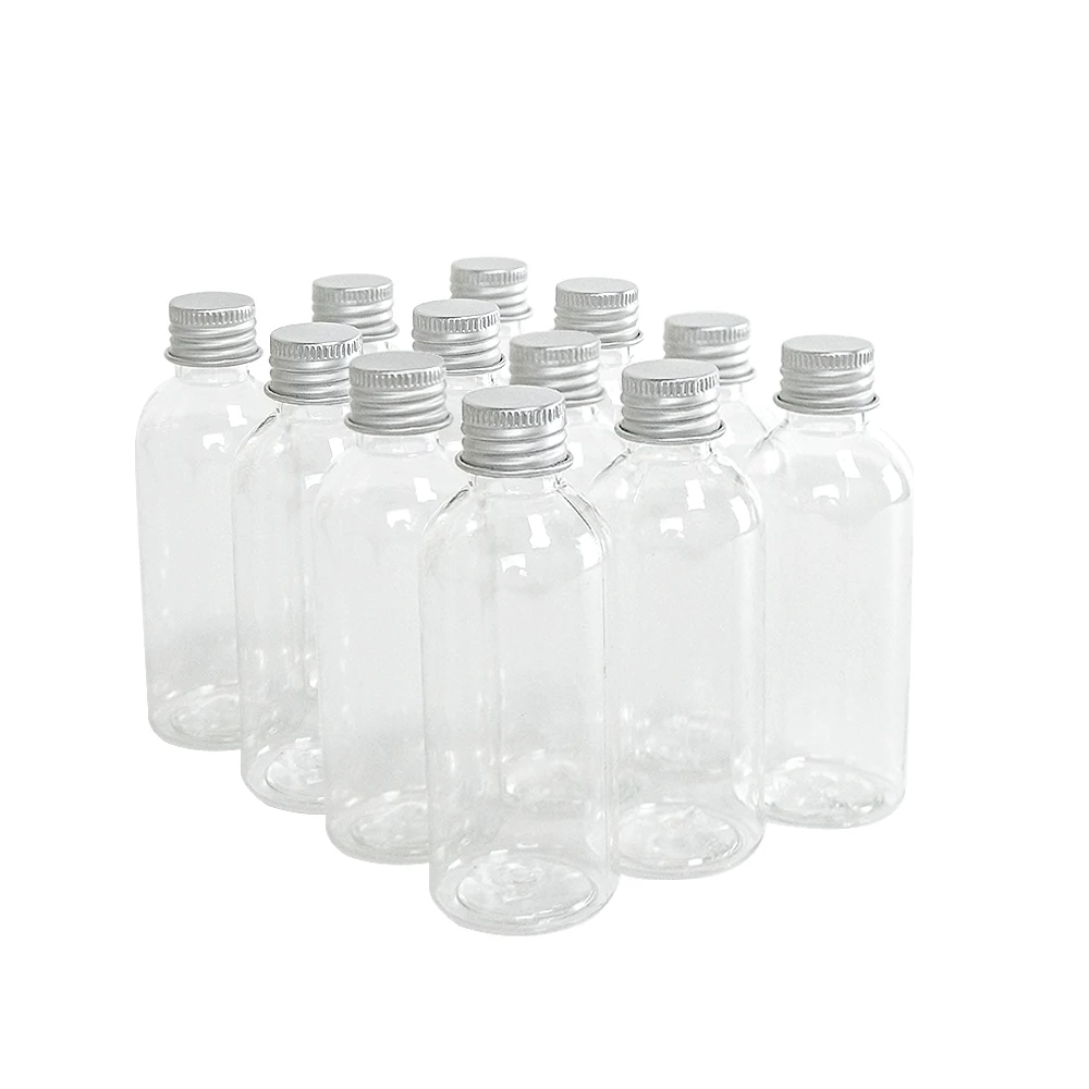 100Pcs Plastic Bottle With Aluminium Screw Cap 5ml to 100ml Refillable Bottles refillable bottles