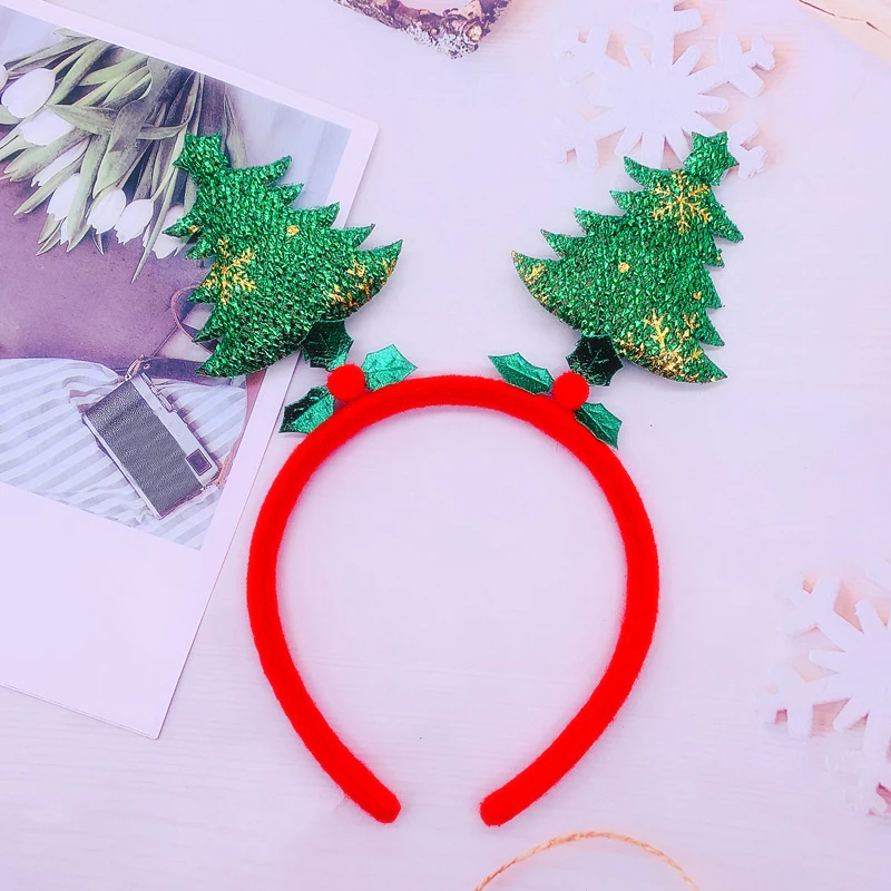 Christmas Headbands Santa Tree Elk Hairband Christmas Decorations Headwear New Year Xmas Noel Party Favors Supply Kids Gift
