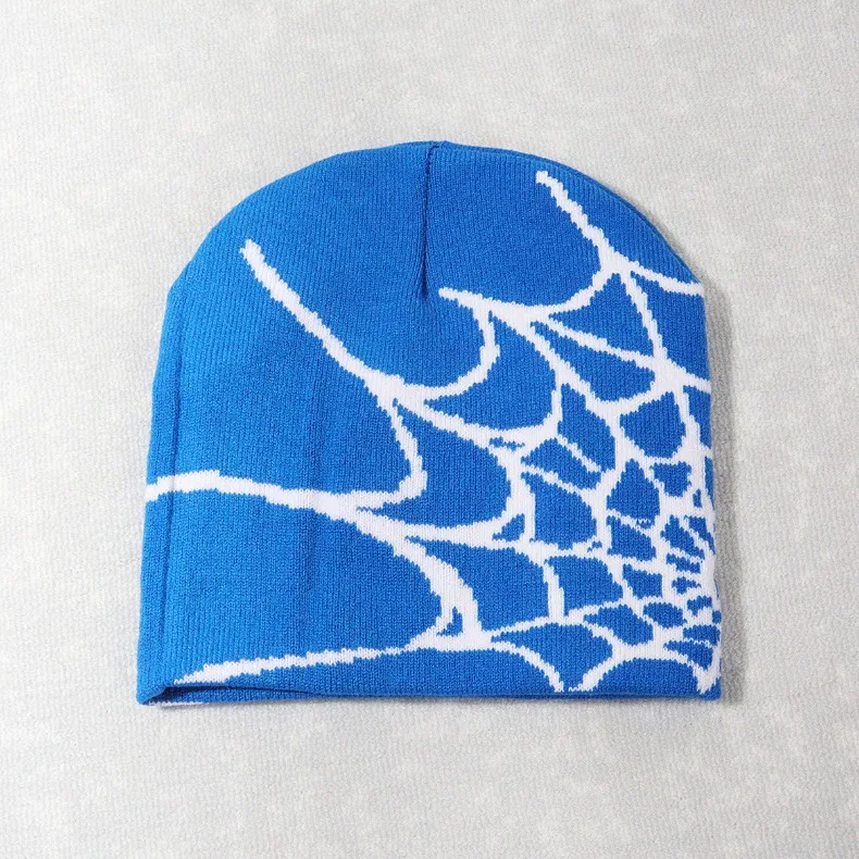 Stricken Spinnennetz Design Hut Skullies Beanies für Männer Frauen Pullover Pile Cap Y2k Goth Warme Beanie Hüte Neue Hip-hop Street Cap – Detail 17
