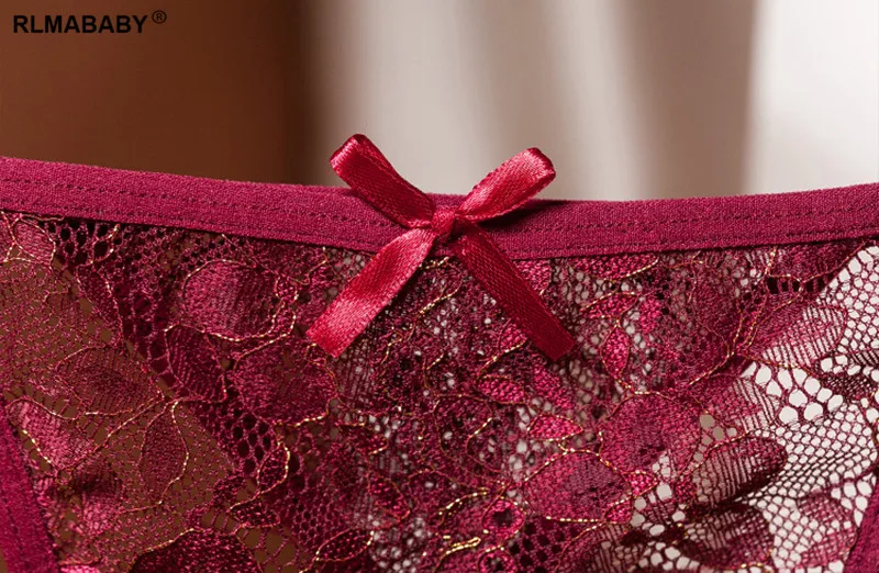 Sexy Women Temptation Bandage Underwear Thong Fashion Hot Lace Embroidery Floral Panties See Through Lingerie G-String Briefs · v2