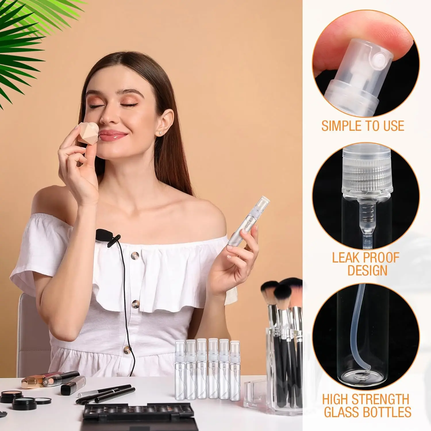 30PCS 2/3/5/10ml Transparent Mini Portable Perfume Spray Bottle Essential Oil Separate Sprayer Vial Refillable Sample Atomizers