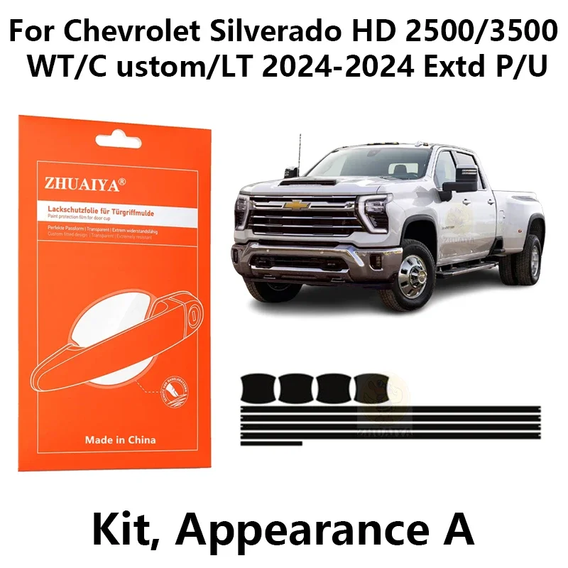 

Защитная пленка для красок дверных ручек ТПУ PPF для Chevrolet Silverado HD 2500/3500WT/C ustom/LT 2024 Extd P/U