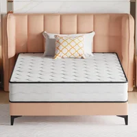 Queen Size Mattress with Innerspring and Foam, Fiberglass Free, Pressure Relief, 10 Inch Medium Firm Spring Mattress 1